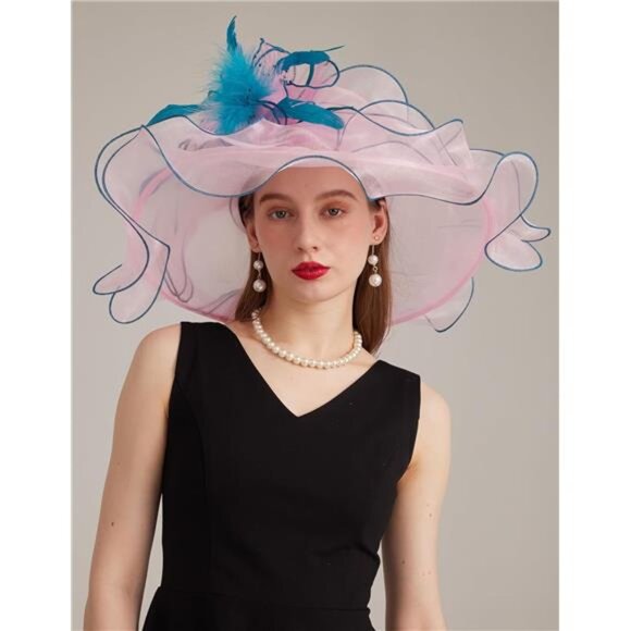 Women\'s Kentucky Hat Wide Brim Light Pink Blue main image 2
